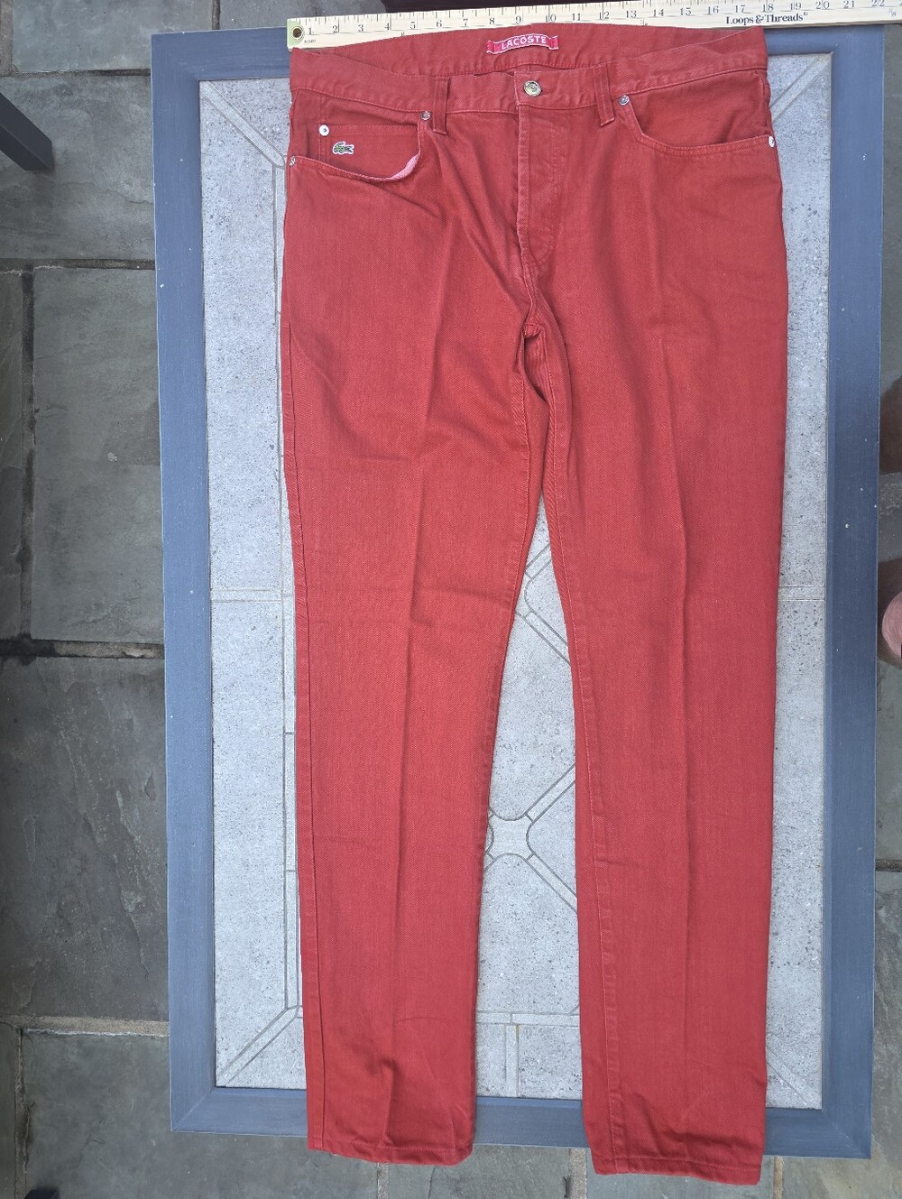 Lacoste Red Slim Five-Pocket Jeans